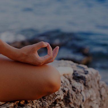 A calm, mindful moment by the sea